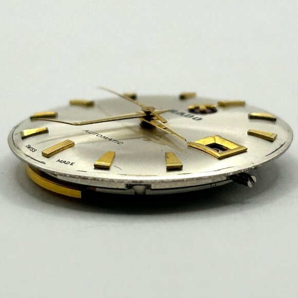 Vintage 30mm Rado 17 Jewel Men's Automatic Watch Head 18k Gold - WORKING - Picture 7 of 7
